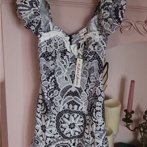 Black and White Lace Sundress - For love and lemons